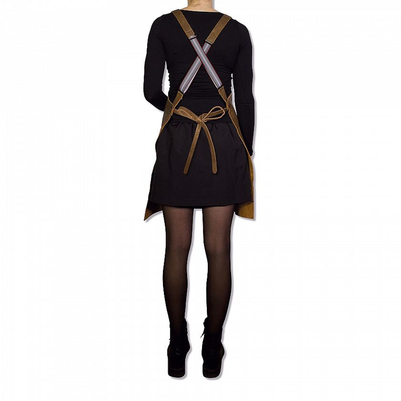Tablier suspender cuir marron